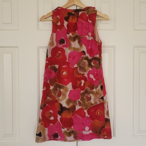 Loft Pink Floral Dress - Size XS - Sleeveless with ruffled neckline - Picture 6 of 9